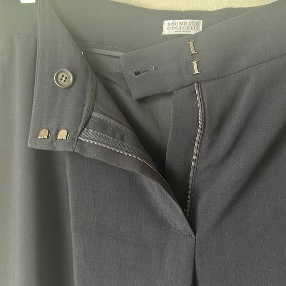 Brunello Cucinelli Virgin Wool Wide Leg Mid-rise Trousers Pants Size 12 (XXL) - Picture 7 of 12